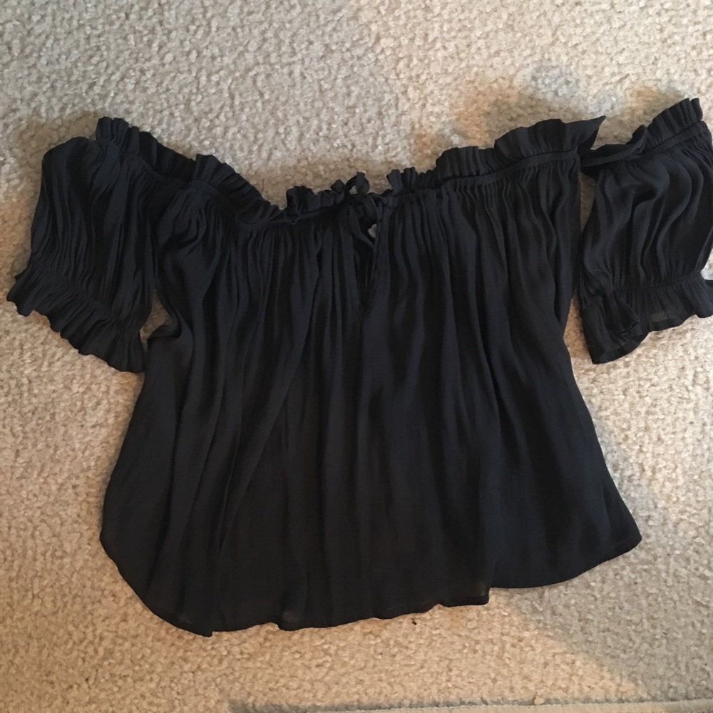 Off the shoulder sheer top